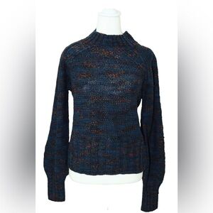 Veronica Beard Womens Malie Navy Space Dyed Wool Blend Sweater MSRP $428 M